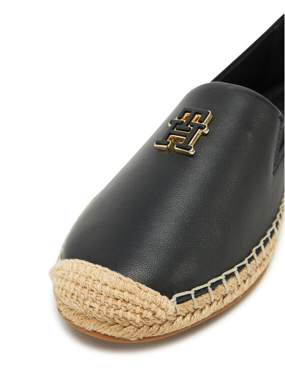 Tommy Hilfiger Espadrillas Tommy Hilfiger Th Logo Leather Espadrille FW0FW08540 Nero