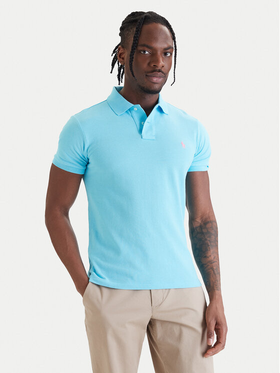 Polo Ralph Lauren Polo Ralph Lauren Поло Core Replen 710795080 Голубий Slim Fit
