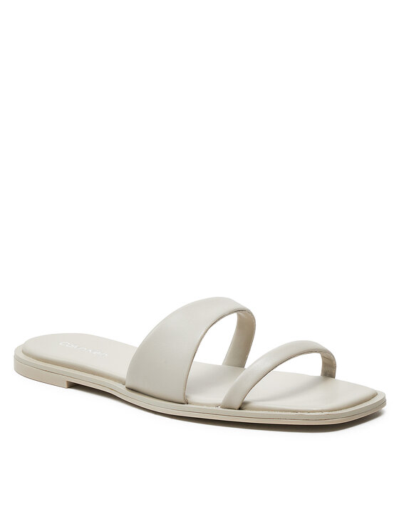 Calvin Klein Papucs Calvin Klein Flat Slide Lth HW0HW02071 Bézs