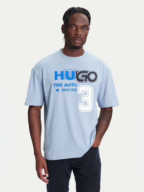 HUGO HUGO Футболка Nesite 50544168 Світло-синій Loose Fit
