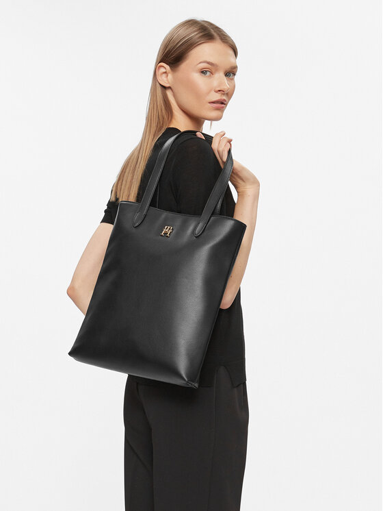 Tommy Hilfiger Τσάντα Tommy Hilfiger Th Casual Slim Tote Ns AW0AW15050 Μαύρο