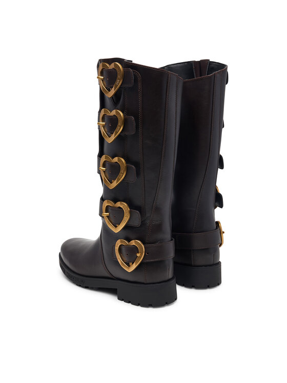 LOVE MOSCHINO Čižmy LOVE MOSCHINO JA26134G0PIJ0317 Tmavo hnedá