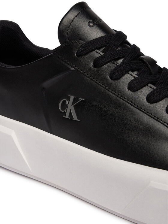 Calvin Klein Сникърси Calvin Klein Flatform Lace Up Lth YW0YW01928 Черен