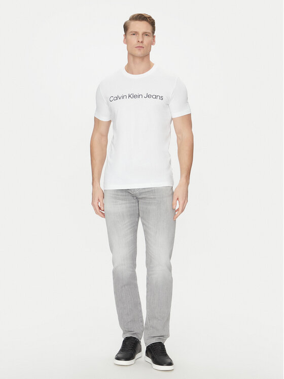 Calvin Klein Jeans Calvin Klein Jeans Majica J30J322552 Bela Slim Fit