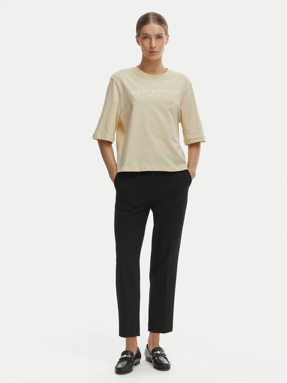Tommy Hilfiger Tommy Hilfiger Camiseta WW0WW47811 Beis Relaxed Fit