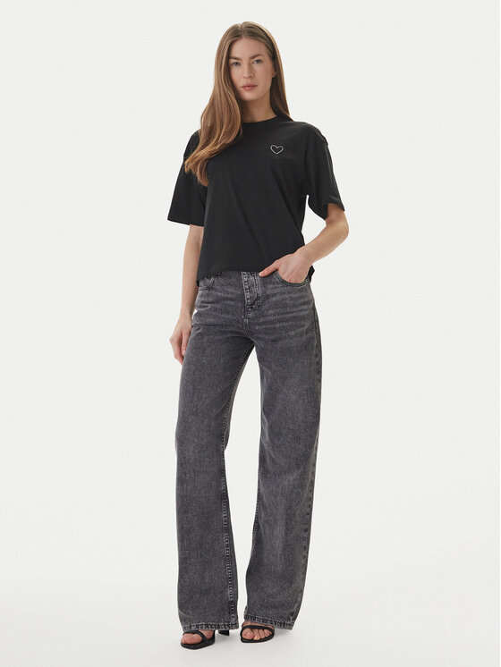 ONLY ONLY Camiseta Rhine 15368901 Negro Boxy Fit