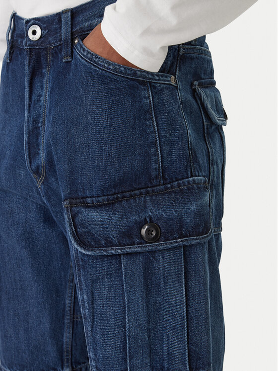 G-STAR G-Star Raw Jeans kratke hlače Bend 3D Cargo D26528-D788 Mornarsko modra Relaxed Fit