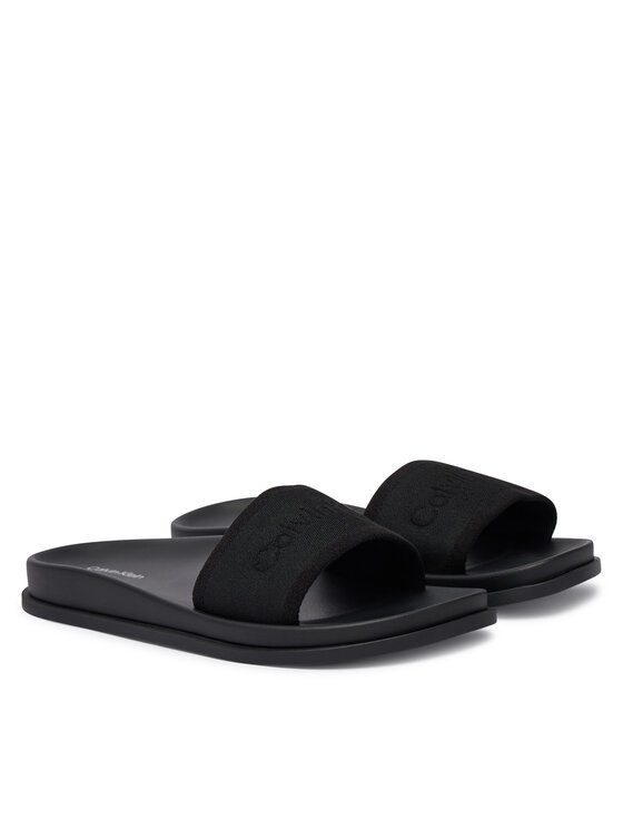 Calvin Klein Natikači Calvin Klein City Sandal Mule Webbing HW0HW02887 Črna