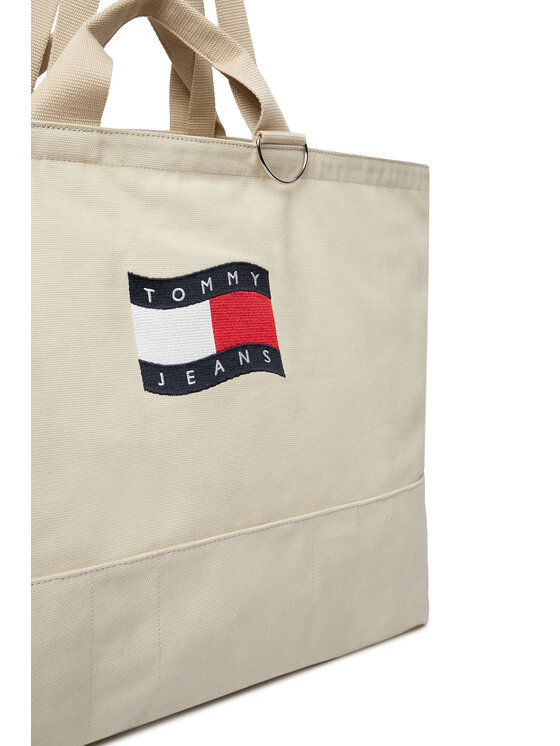 Tommy Jeans Τσάντα Tommy Jeans Tjw Wave Flag Med Tote AW0AW18466 Μπεζ