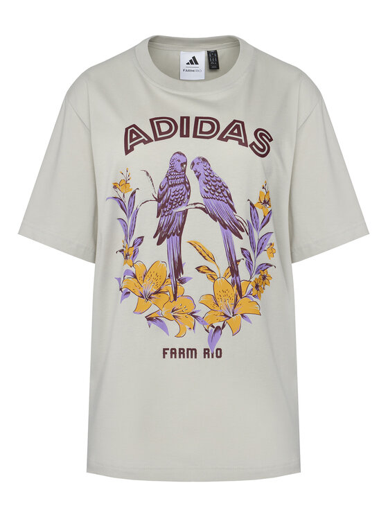 adidas adidas Majica FARM Graphic JV8610 Siva Regular Fit