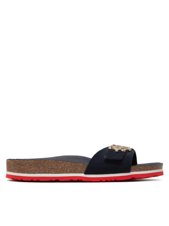 Tommy Hilfiger Šľapky Tommy Hilfiger Th Molded Footbed Flat Sandal FW0FW06244 Tmavomodrá