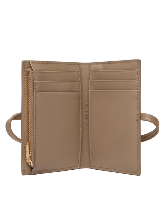 Calvin Klein Portofel Calvin Klein Emblem Hw Pebble Wallet On Strap LV04F1130G Bej