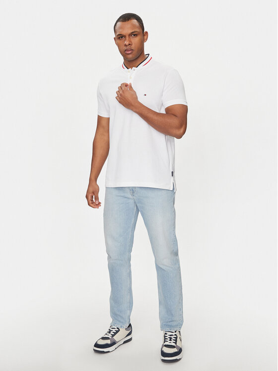 Tommy Hilfiger Tommy Hilfiger Pólóing Mao MW0MW34752 Fehér Slim Fit