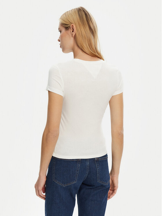 Tommy Jeans Tommy Jeans T-Shirt DW0DW20459 Λευκό Slim Fit