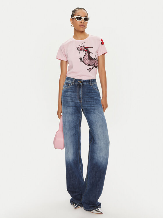PINKO Pinko Футболка Quentin 100535 A1QT Рожевий Regular Fit