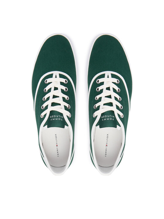 Tommy Hilfiger Tenisky Tommy Hilfiger Th Vulc Cup Long Lace Canvas FM0FM05874 Zelená