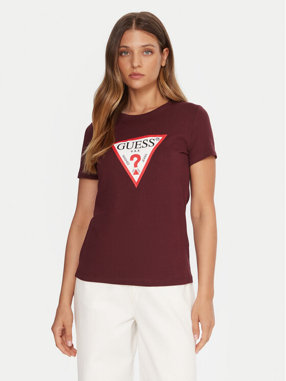 Guess Guess Camiseta W1YI1B I3Z14 Guinda/burdeos Regular Fit