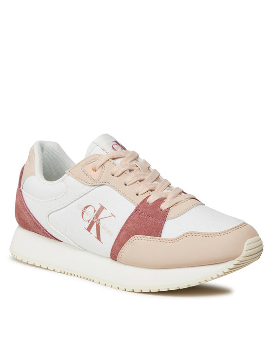 Calvin Klein Jeans Сникърси Calvin Klein Jeans Runner Low Lace Mix Ml Btw YW0YW01436 Бял