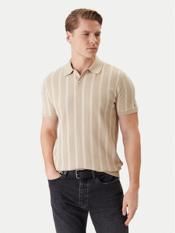 Tommy Hilfiger Tommy Hilfiger Polo Vertical MW0MW41949 Beis Regular Fit