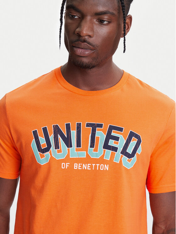 United Colors Of Benetton United Colors Of Benetton Majica 3I1XU1096 Oranžna Regular Fit