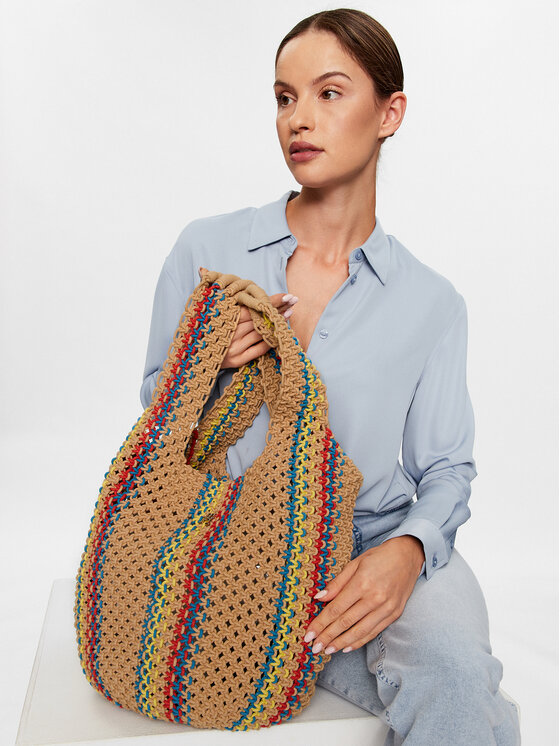 Tommy Hilfiger Soma Tommy Hilfiger Th Travel Makrame Tote AW0AW14820 Brūns