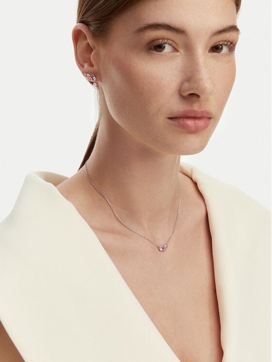Swarovski Набір: ланцюжок і сережки Swarovski 5746577 Срібний