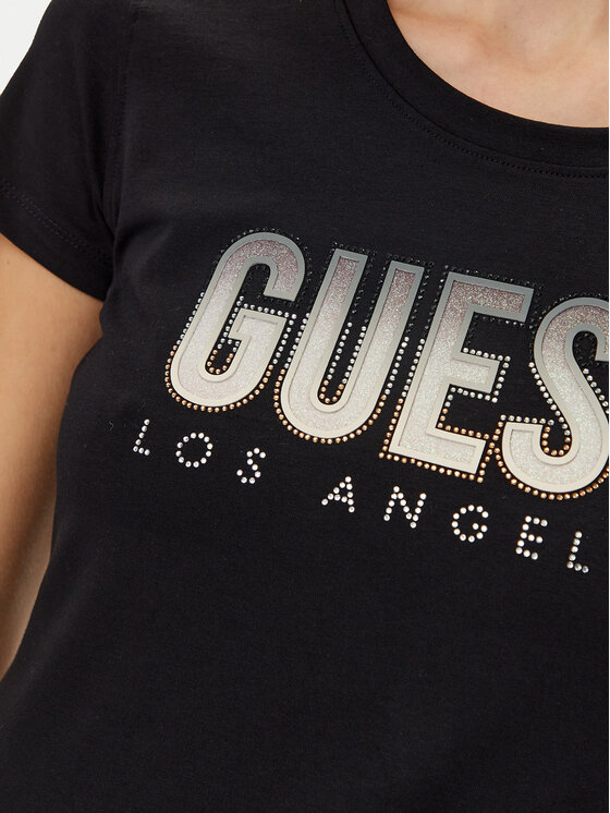 Guess Guess Футболка W5GI14 J1314 Чорний Regular Fit