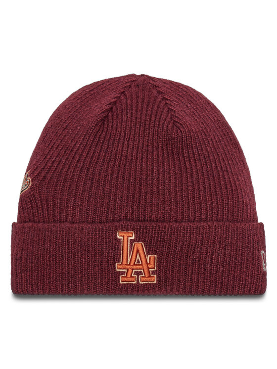 New Era Шапкa New Era LA Dodgers World Series Patch Cuff Knit Beanie 60580732 Червоний