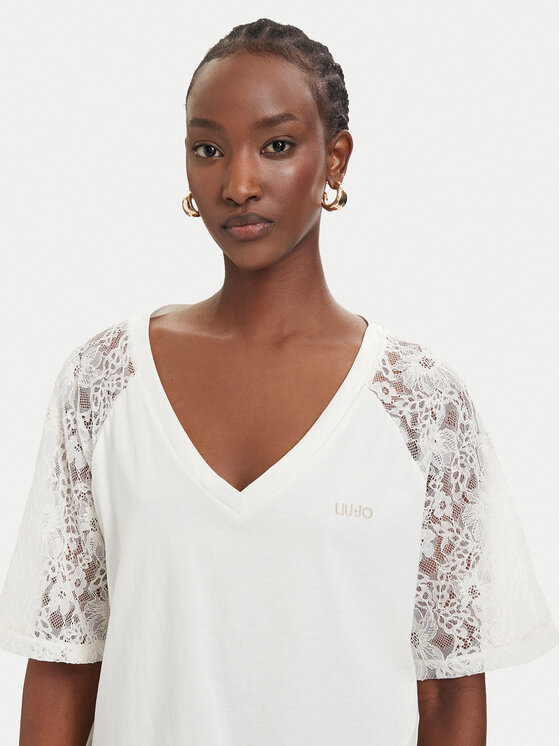 Liu Jo Sport Liu Jo Sport Camiseta TA6160 JS923 Crema Regular Fit