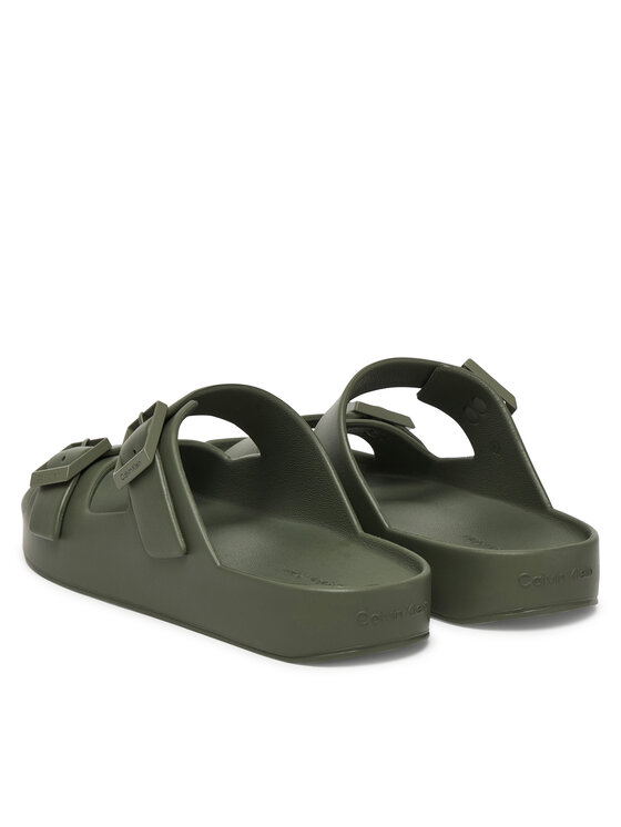 Calvin Klein Natikači Calvin Klein Ergon Eva Double Bar Sandal HM0HM02116 Zelena