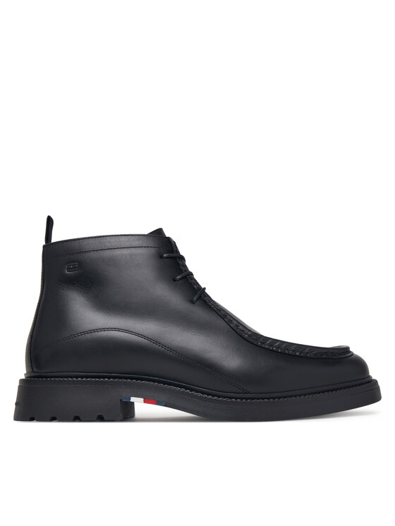 Tommy Hilfiger Gležnjarji Tommy Hilfiger Corporate Casual Lth Moc Chukka FM0FM05987 Črna