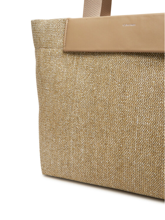 Calvin Klein Borsetta Calvin Klein Ck Raffia Large Shopper K60K613025 Beige