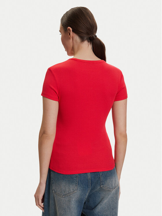 Tommy Hilfiger Tommy Hilfiger Camiseta DW0DW17383 Rojo Slim Fit