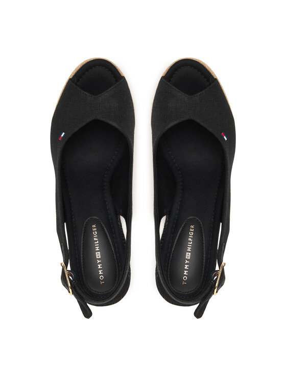 Tommy Hilfiger Espadrilles Tommy Hilfiger Flag High Wedge Espad Slingback FW0FW09343 Melns
