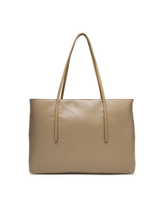 Calvin Klein Ročna torba Calvin Klein Emblem Aop Tote W/ Pouch LV04F3266G Bež