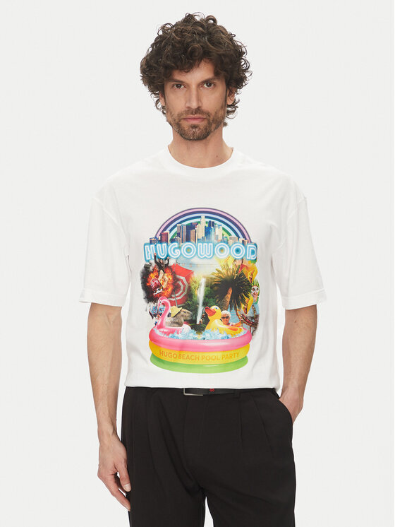HUGO HUGO Футболка Duwood 50538512 Білий Relaxed Fit