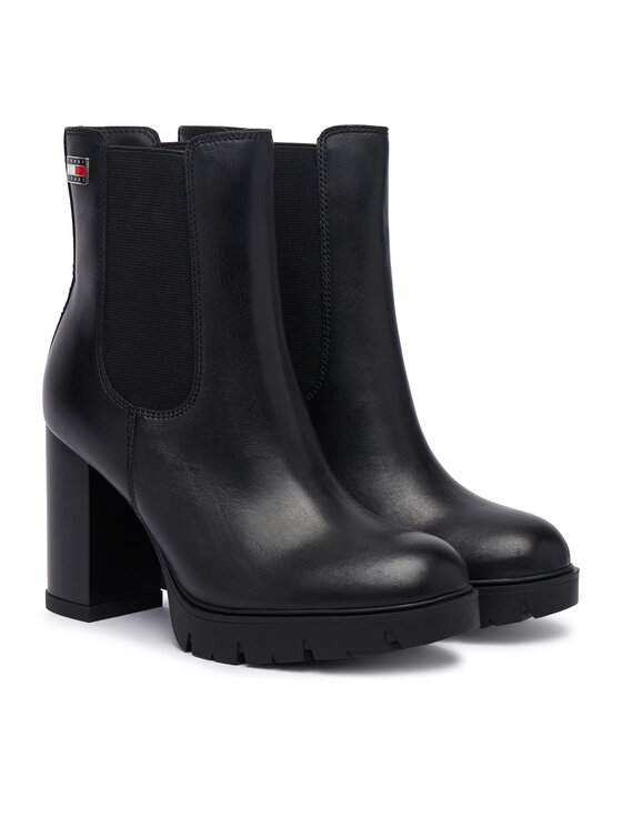 Tommy Jeans Aulinukai Tommy Jeans Tjw Chelsea High Heel Boots EN0EN03112 Juoda