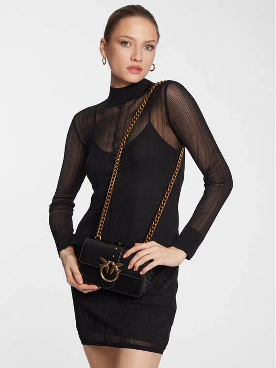PINKO Rankinė Pinko Love One Mini C PE 23 PLTT 100058 A0F1 Juoda