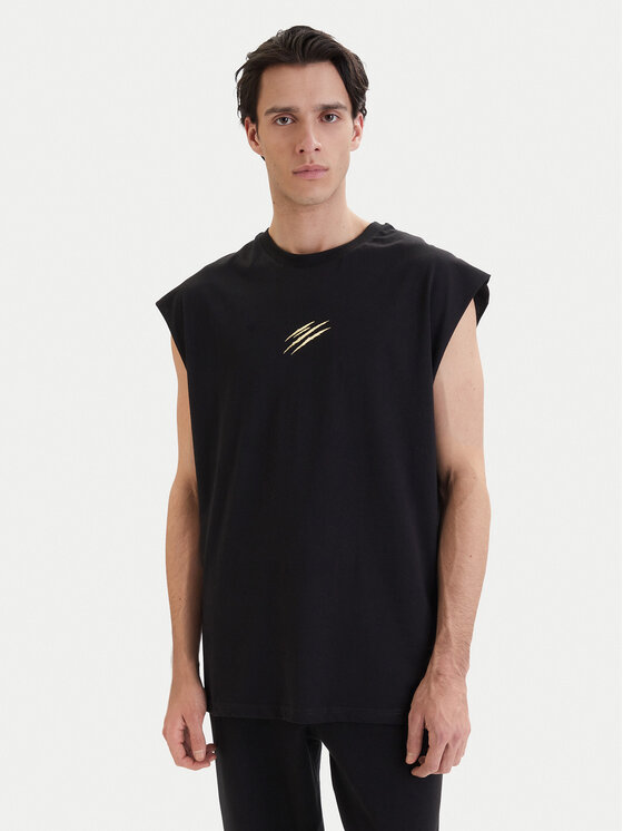 Plein Sport Plein Sport Camiseta sin mangas PAEC MRK0104 STE001N Negro Regular Fit