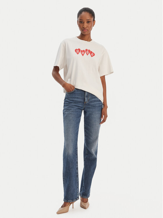 HUGO HUGO Футболка Vintage 50561164 Кремовий Relaxed Fit