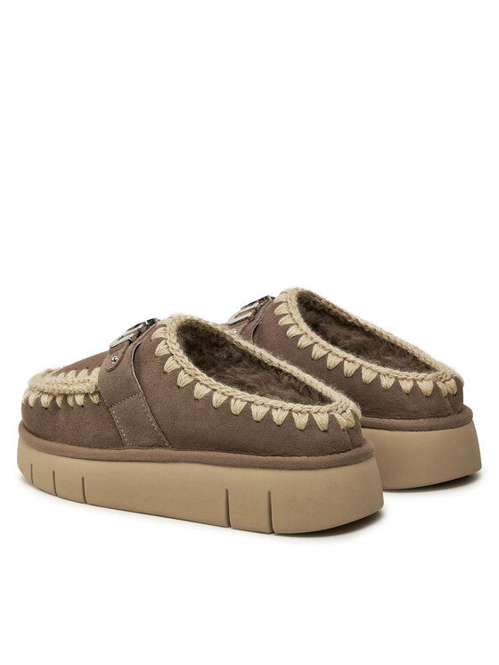 Mou Kapcie Mou Bounce Clog Metal Logo FW531001A Brązowy