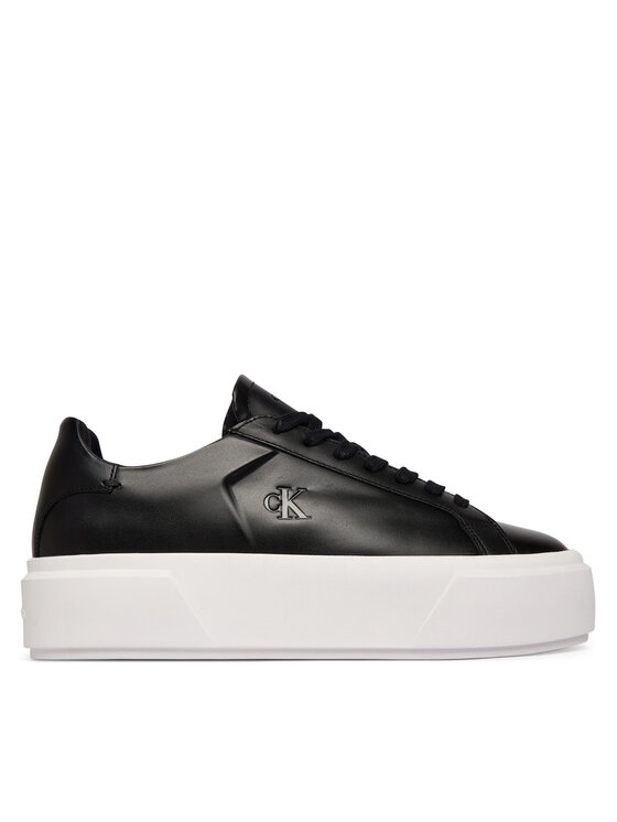 Calvin Klein Сникърси Calvin Klein Flatform Lace Up Lth YW0YW01928 Черен