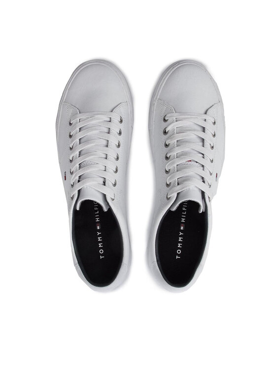 Tommy Hilfiger Laisvalaikio batai Tommy Hilfiger Essential Leather Sneaker FM0FM02157 Balta
