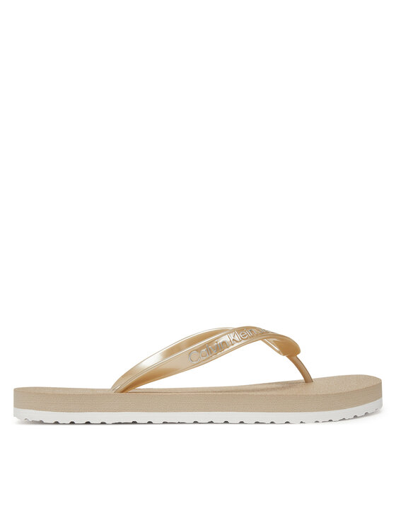 Calvin Klein Jeans Žabky Calvin Klein Jeans Thong+ Tpu Metallic YW0YW01720 Béžová