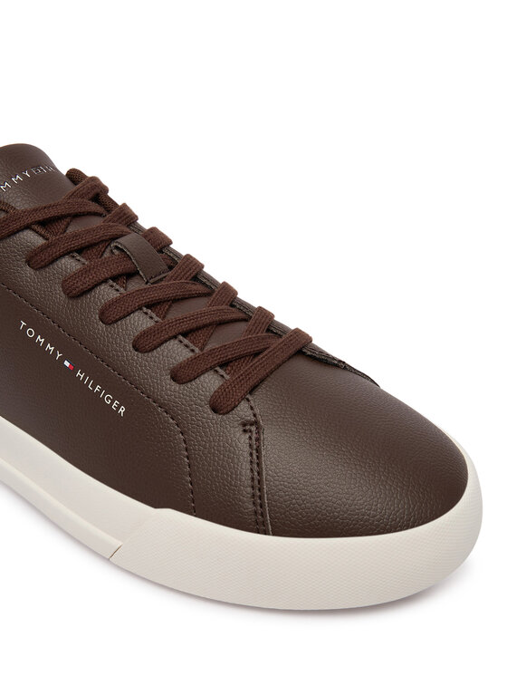 Tommy Hilfiger Sportcipők Tommy Hilfiger Th Court Lth Detail Ess FM0FM05367 Barna