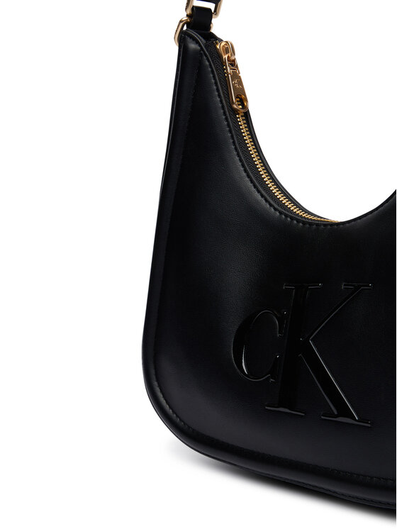Calvin Klein Torbica Calvin Klein Bold Ck Small Crescent LV04F3561G Crna