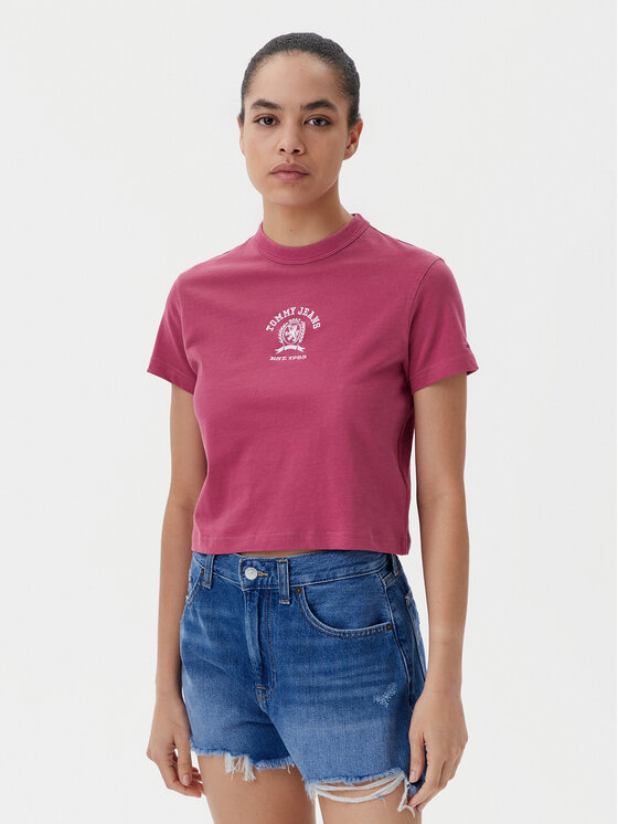 Tommy Jeans Tommy Jeans Marškinėliai Varsity DW0DW20317 Rožinė Regular Fit
