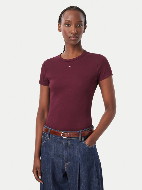 Tommy Jeans Tommy Jeans Camiseta EssentialDW0DW17383 Violeta Slim Fit