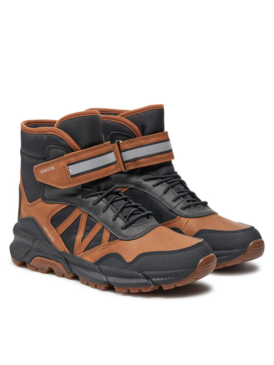 Geox Kozačky Geox J Flexyper Plus Boy J36LCD 0MEFU CR69B S Hnědá
