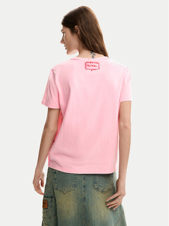 Desigual Desigual Camiseta Core Mickey 26SWTK42 Rosa Regular Fit